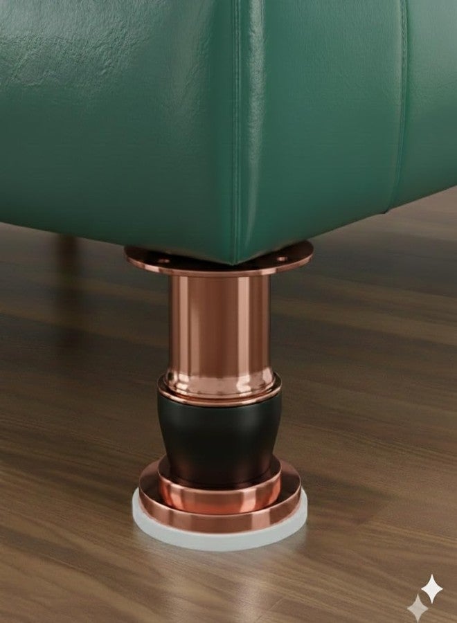 JAGGER JAG411 [4 بوصة] أرجل دعم أثاث من الفولاذ المقاوم للصدأ للأرائك والأسرة والخزائن والطاولات | أرجل دعم خزائن قوية ومتينة من الفولاذ المقاوم للصدأ | سهلة التركيب، تدوم طويلاً (2، ذهبي وردي/أسود) - Image 4